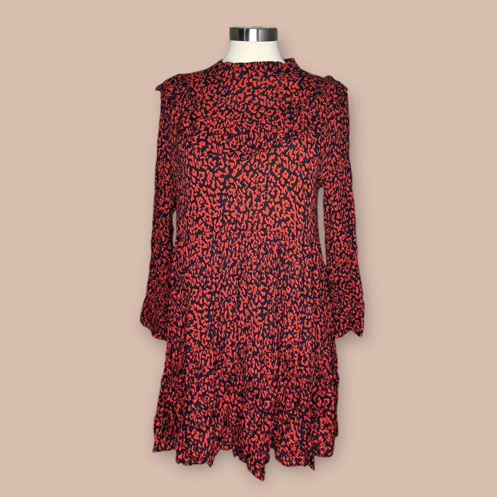 ZARA RED CHEETAH PRINT DRESS